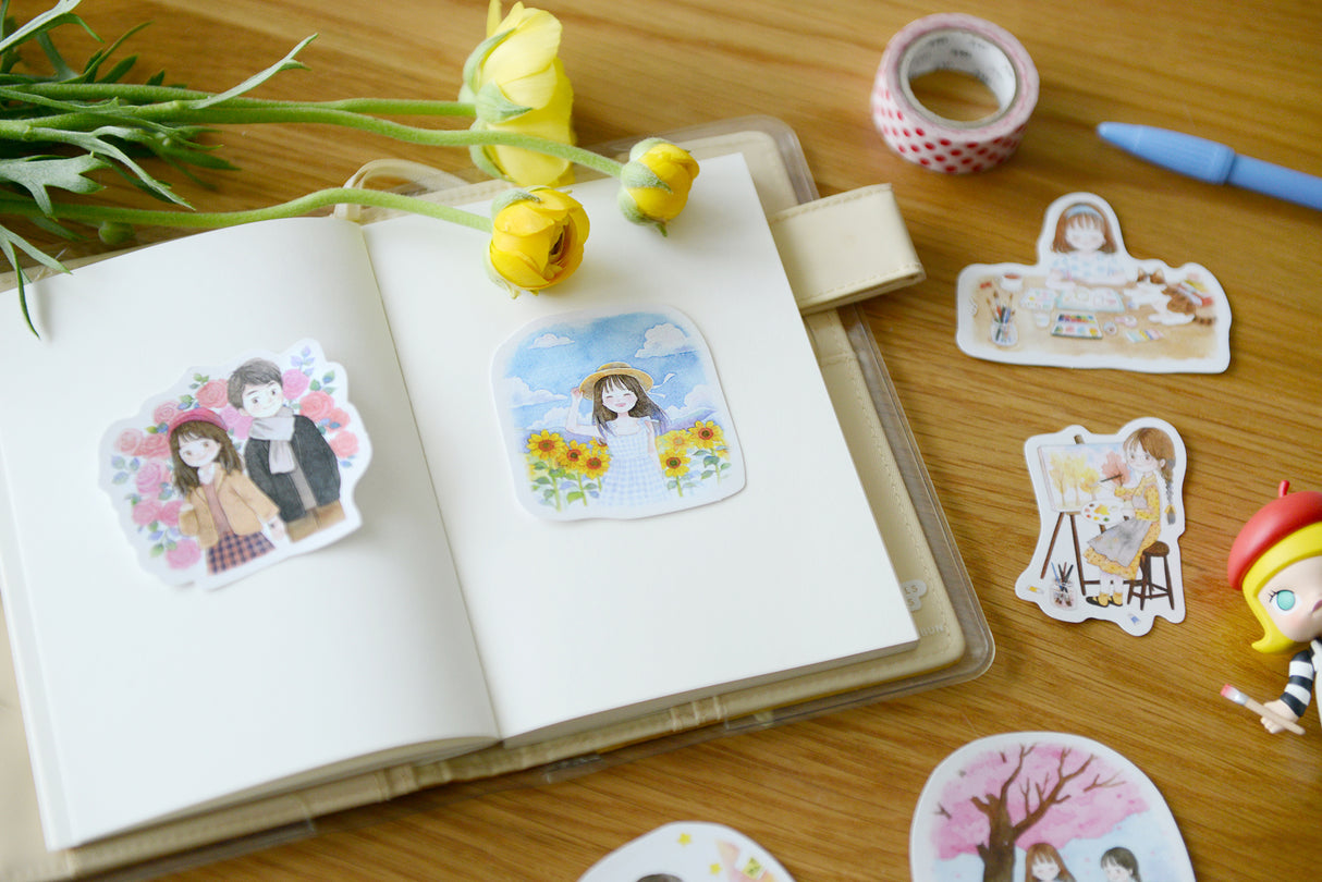 Pegatinas de copos de nieve de Simple Life Girl (12 piezas)