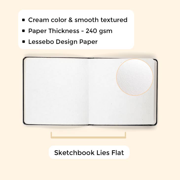 Cuaderno de bocetos cuadrado color marfil