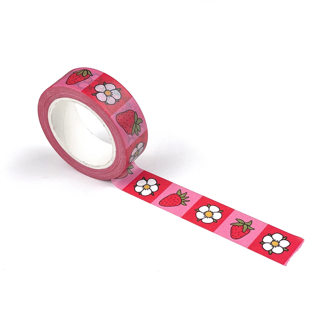 Strawberry and flower pattern washi tape.
Each roll is 15mm X 10m
Acid-free
Original Smarty Pants design
Individually shrink wrapped
Kraft label on top displays pattern of tape
White label on bottom with product information