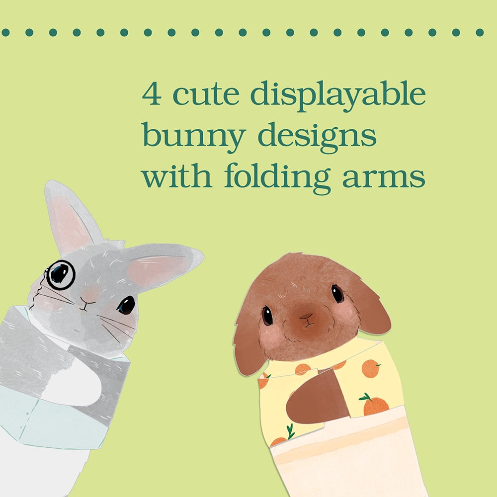 This adorable stationery lets you send your message wrapped up in a snuggly bunny hug! With folded hugging arms so the bunnies can sit up to be displayed, each of these 12 cute greeting cards and envelopes will send a big bunny snuggle to your friends and family. Perfect for hoppy occasions, springtime affections, Easter greetings, and any reason to send a long-distance hug.
VARIETY OF BUNNIES: This set includes four adorable bunny designs, appropriate for any occasion that requires a big hug, happy or sad