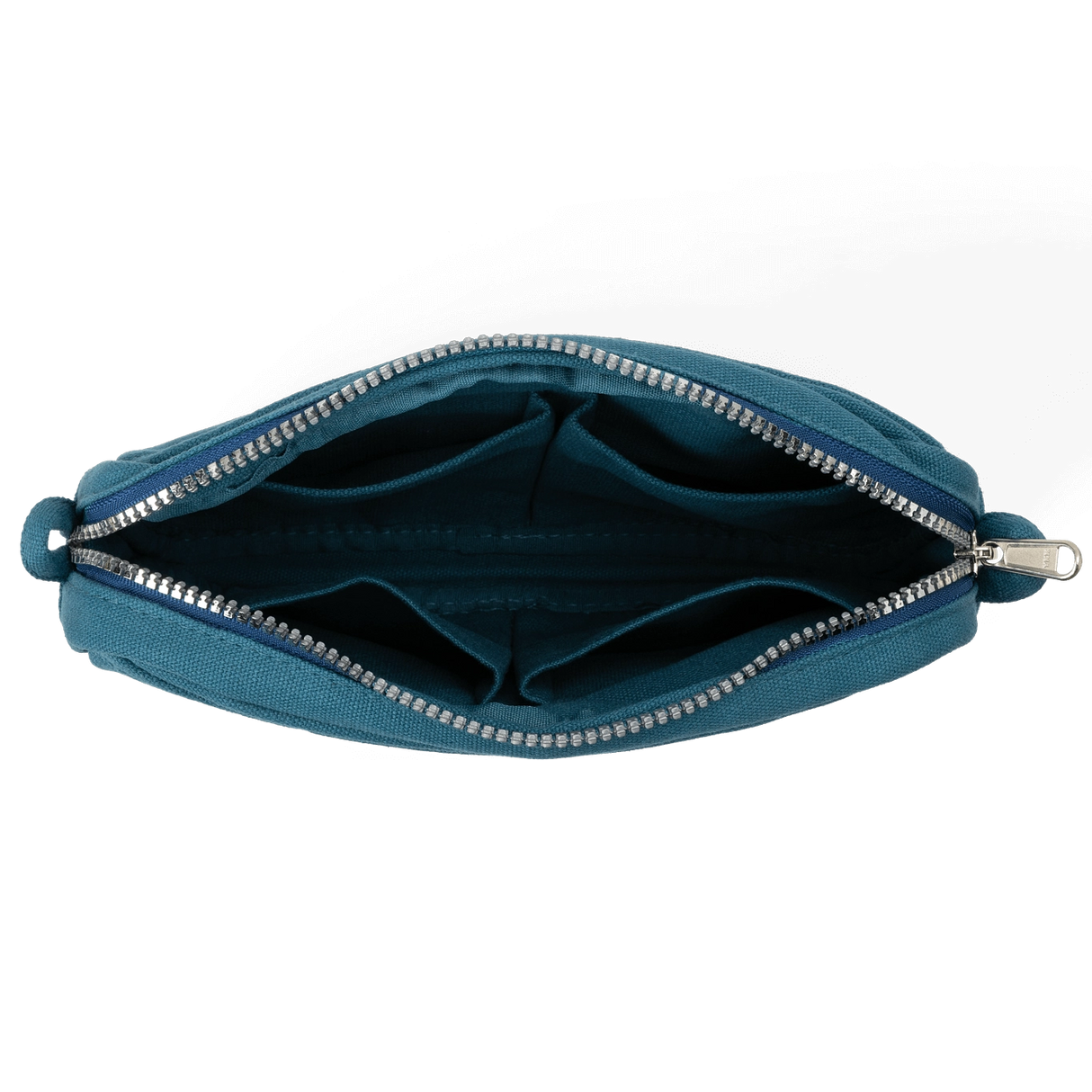 Front layout: 8 slanted pockets + 3 directly behind
Interior: Main compartment fits an A5 notebook; two open compartments on each wall
Back panel: 3 wide exterior pockets + one full-length slip pocket
Quick-drying duck canvas — sturdy, breathable, and machine-washable
Convertible design — hooks for your own strap or a Soolla strap (coming soon)
Structured silhouette — holds its shape even when lightly packed
Full-width YKK zipper — smooth and durable
Compact profile — fits inside larger bags or
