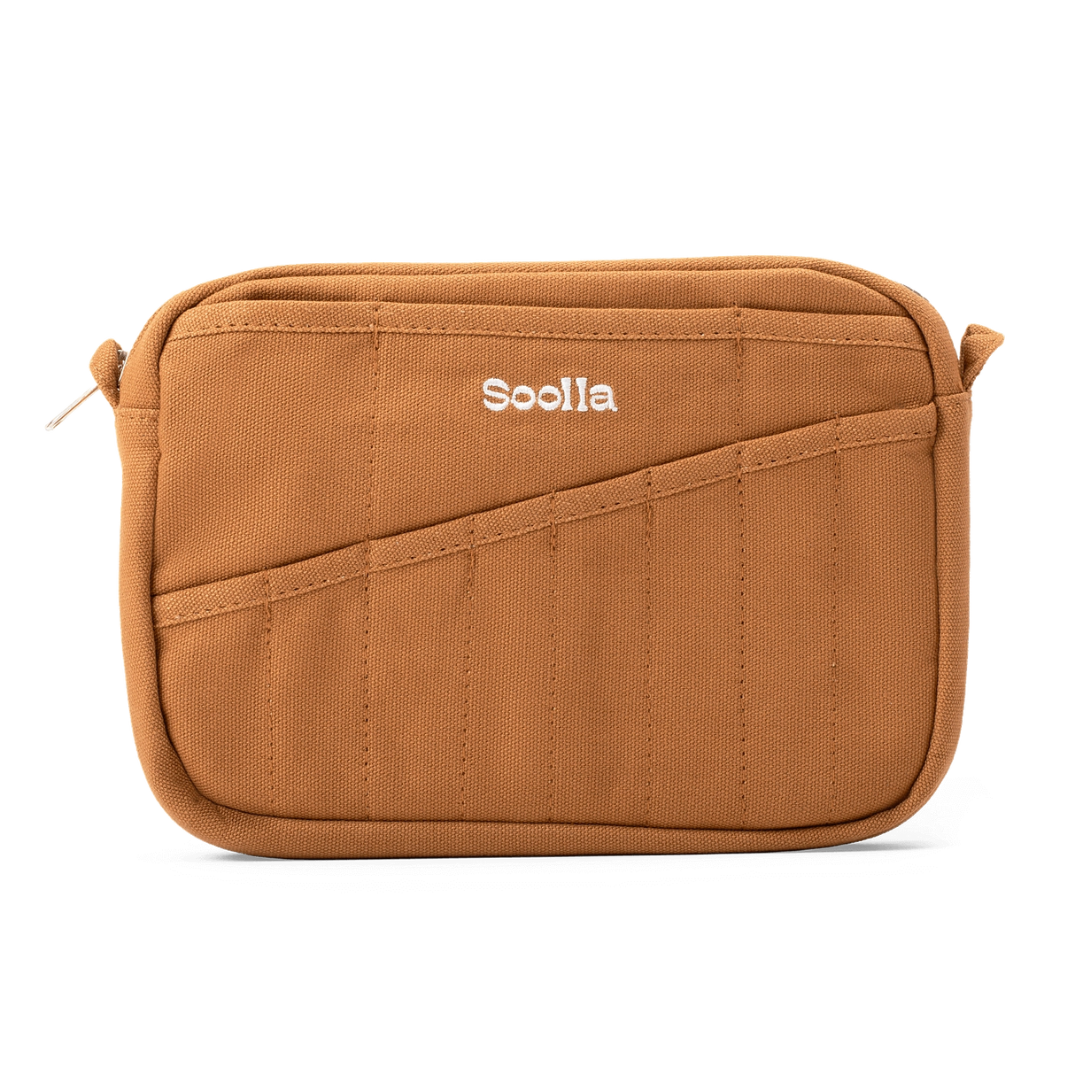 Features & Specs
Front layout: 8 slanted pockets + 3 directly behind
Interior: Main compartment fits an A5 notebook; two open compartments on each wall
Back panel: 3 wide exterior pockets + one full-length slip pocket
Quick-drying duck canvas — sturdy, breathable, and machine-washable
Convertible design — hooks for your own strap or a Soolla strap (coming soon)
Structured silhouette — holds its shape even when lightly packed
Full-width YKK zipper — smooth and durable
Compact profile — fits
