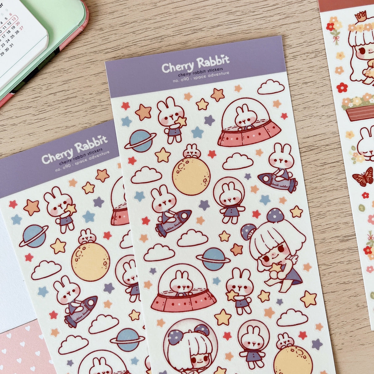 Cherry Rabbit Space Adventure Sticker