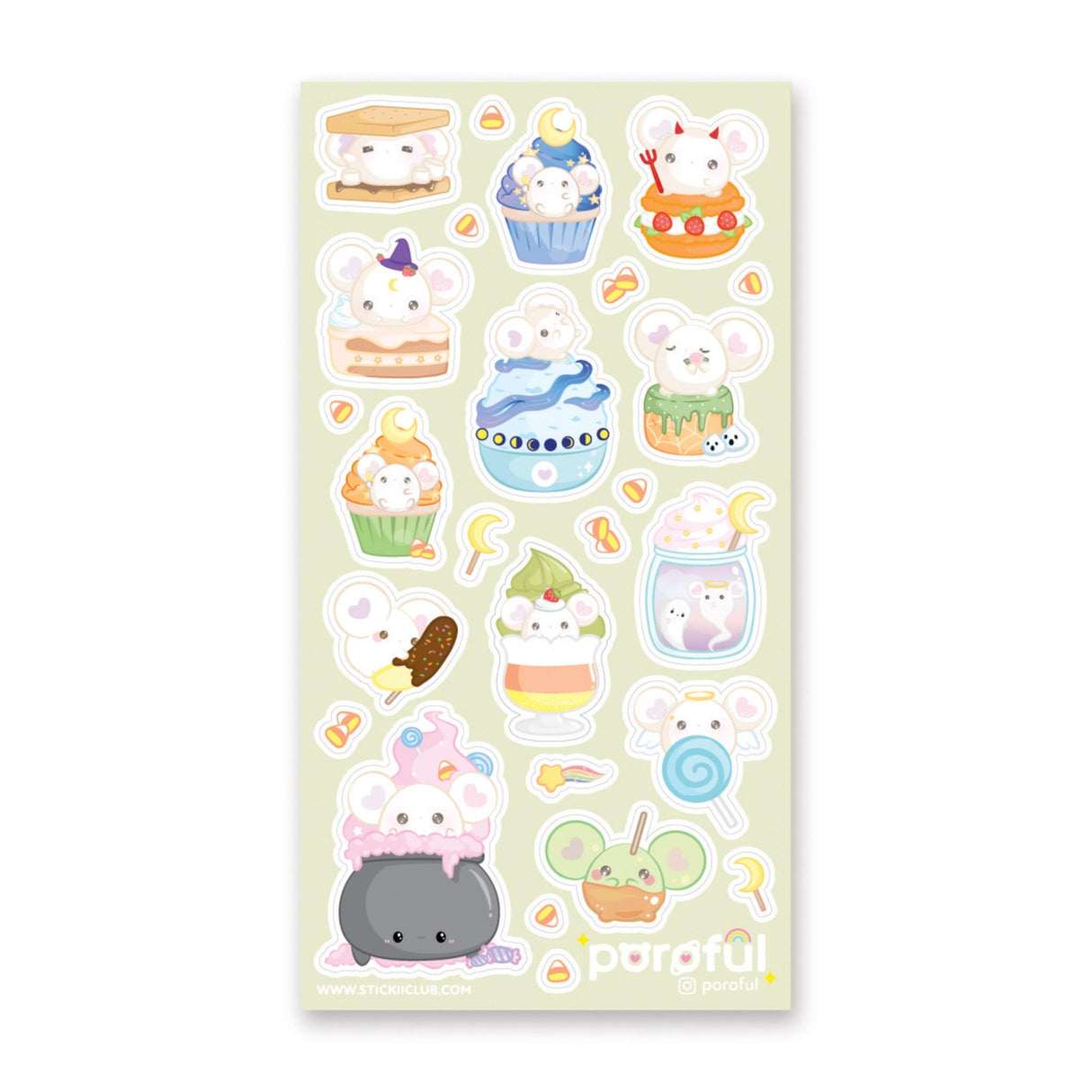 This heart-eared mouse loves spooky sweets so much they’re becoming them! We totally get it -- we could eat these pastel goodies all day long too. 🧁