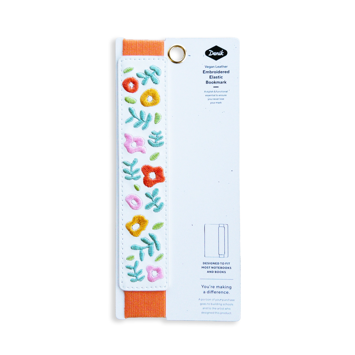 Spring Garden - Embroidered Elastic Bookmark