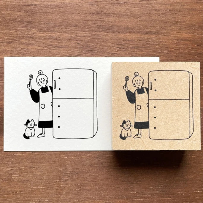 Bring a touch of charm to your journaling with this adorable Peppoko wooden stamp from Stamp Marche. Featuring a cute refrigerator illustration, this stamp is perfect for decorating planners, diaries, scrapbooks, recipe journals, or everyday notes.
Each stamp is crafted with a solid wooden mount and high‑quality rubber, giving you crisp, clean impressions every time.
Stamp size: approx. 45 mm (H) x 45 mm (W)