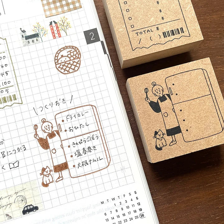Bring a touch of charm to your journaling with this adorable Peppoko wooden stamp from Stamp Marche. Featuring a cute refrigerator illustration, this stamp is perfect for decorating planners, diaries, scrapbooks, recipe journals, or everyday notes.
Each stamp is crafted with a solid wooden mount and high‑quality rubber, giving you crisp, clean impressions every time.
Stamp size: approx. 45 mm (H) x 45 mm (W)
