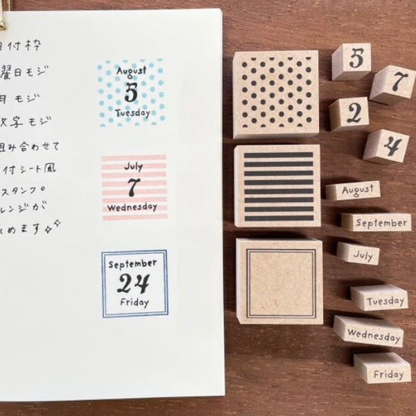 Stamp Marche Planner Wooden Stamp Set - Weekdays
Add a touch of charm and structure to your planning with this weekday wooden stamp set. Perfect for journals, planners, calendars, and creative projects, these stamps make it easy to mark days of the week with a neat, consistent look. Whether you're organizing schedules, creating weekly spreads, or decorating your planner, this set adds both function and personality to your routine.
Made in Japan with high‑quality wood and rubber, it delivers crisp impressi