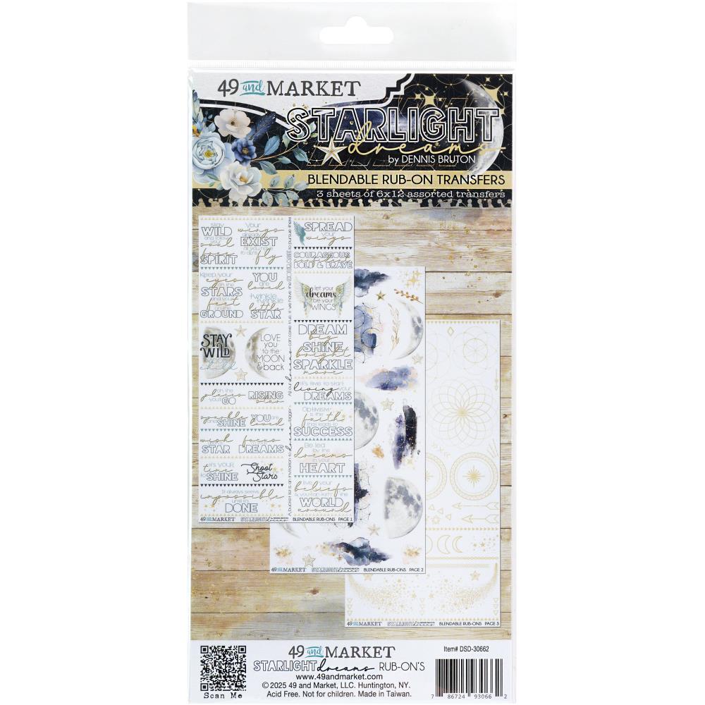 Starlight Dreams Rub-On Transfer Set 6"X12"
