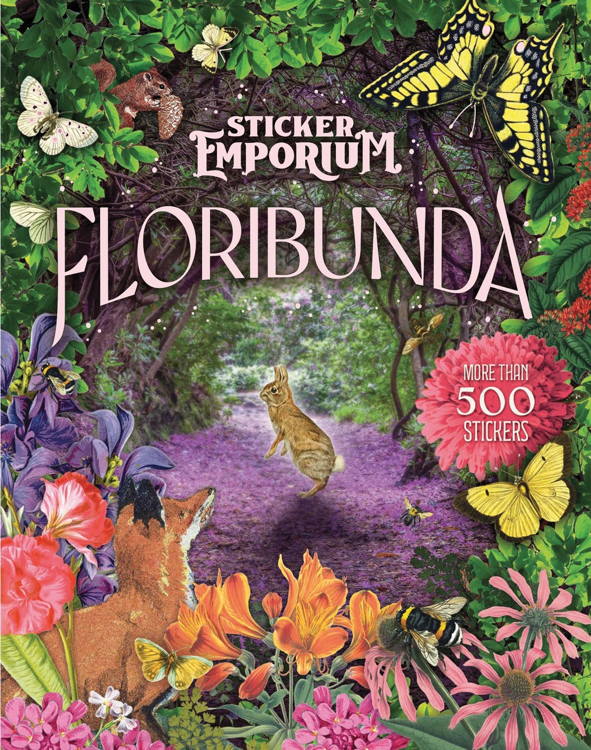 Welcome to Floribunda!
Step into a secret garden where wildflowers bloom, butterflies flutter, and woodland creatures wander through sun-dappled clearings. Invite magic and wonder into your life with Floribunda, a gorgeous selection of stickers featuring vintage flora and fauna illustrations, curated from the best-selling Sticker Emporium collection, Woodlandia.
This stunning sticker book contains more than 500 stickers with beautiful botanical and naturalist illustrations from the Gilded Age through the 1