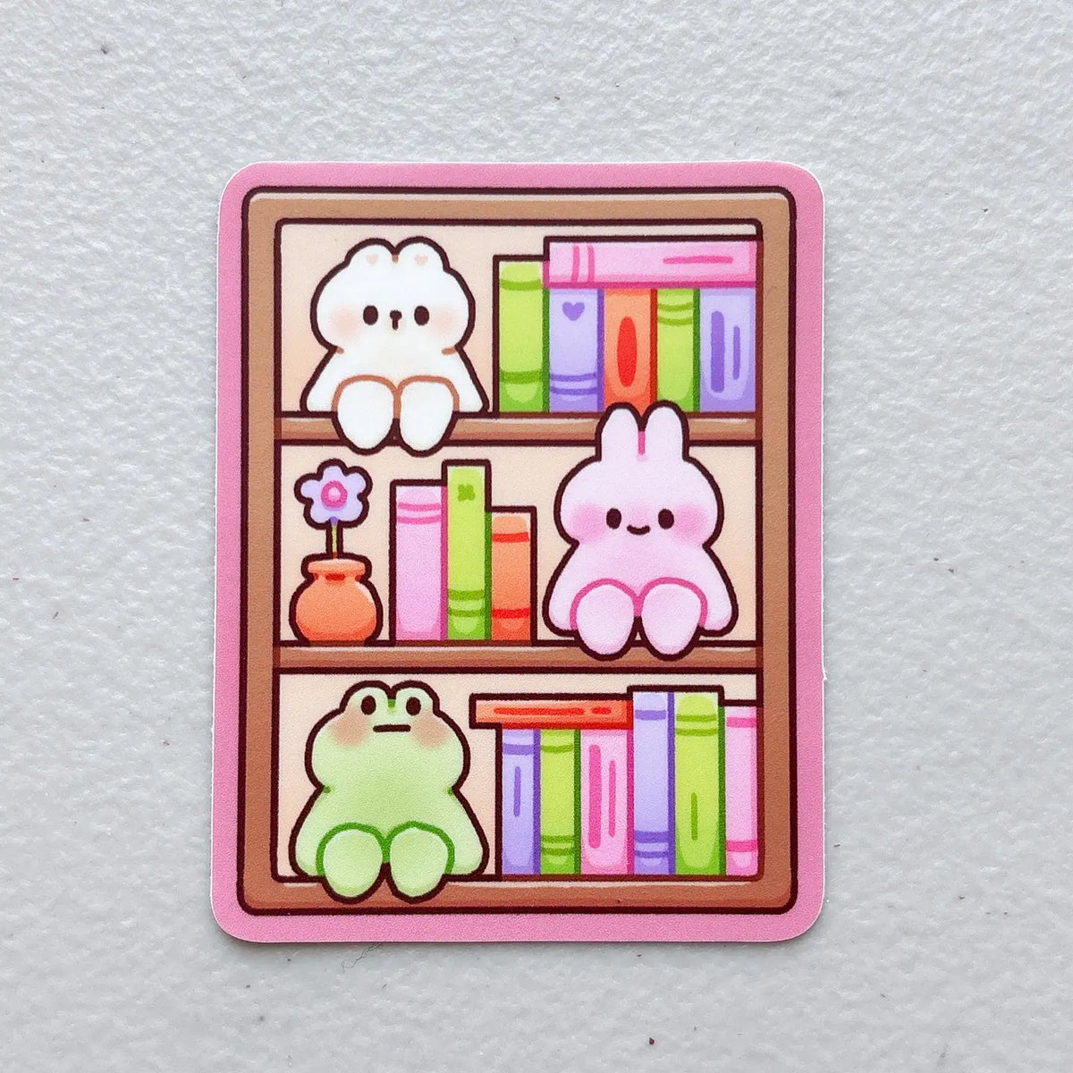 StickyRiceCo - Bookshelf OCs Vinyl Sticker
Leftovers from our 28th birthday event! These heavy duty waterproof vinyl stickers are perfect for decorating any laptop, water bottle, iPad case, notebook cover, etc!
Details:
Heavy duty vinyl
Waterproof
Dimensions of sticker: approx 2.3 x 3 in