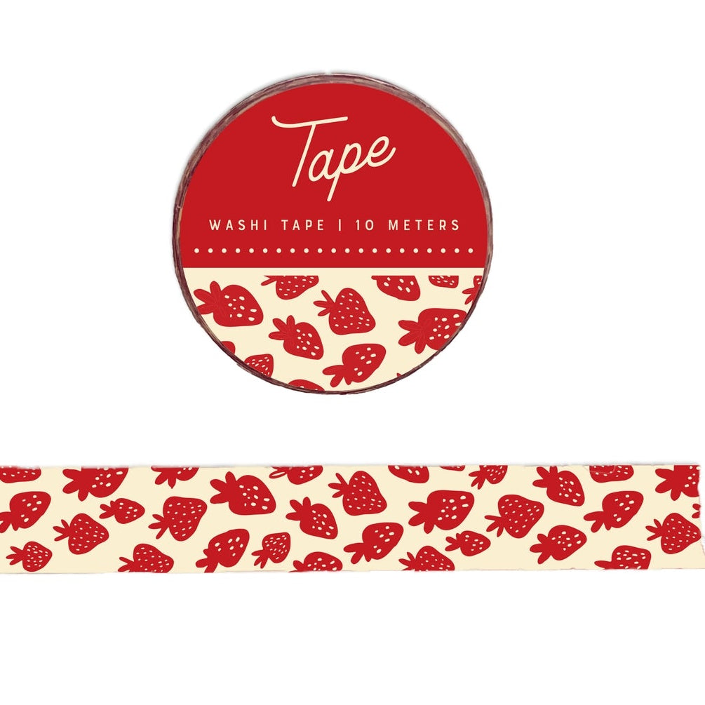 Add a sweet touch to your crafts with our Strawberry Washi Tape! Featuring a delightful pattern of juicy strawberries, this tape brings a fresh and playful vibe to planners, scrapbooks, and gift wrap. Its gentle adhesive ensures easy repositioning, making it a charming and versatile addition to your DIY projects.
Additional Details:
- 15 mm width
- 10 m length