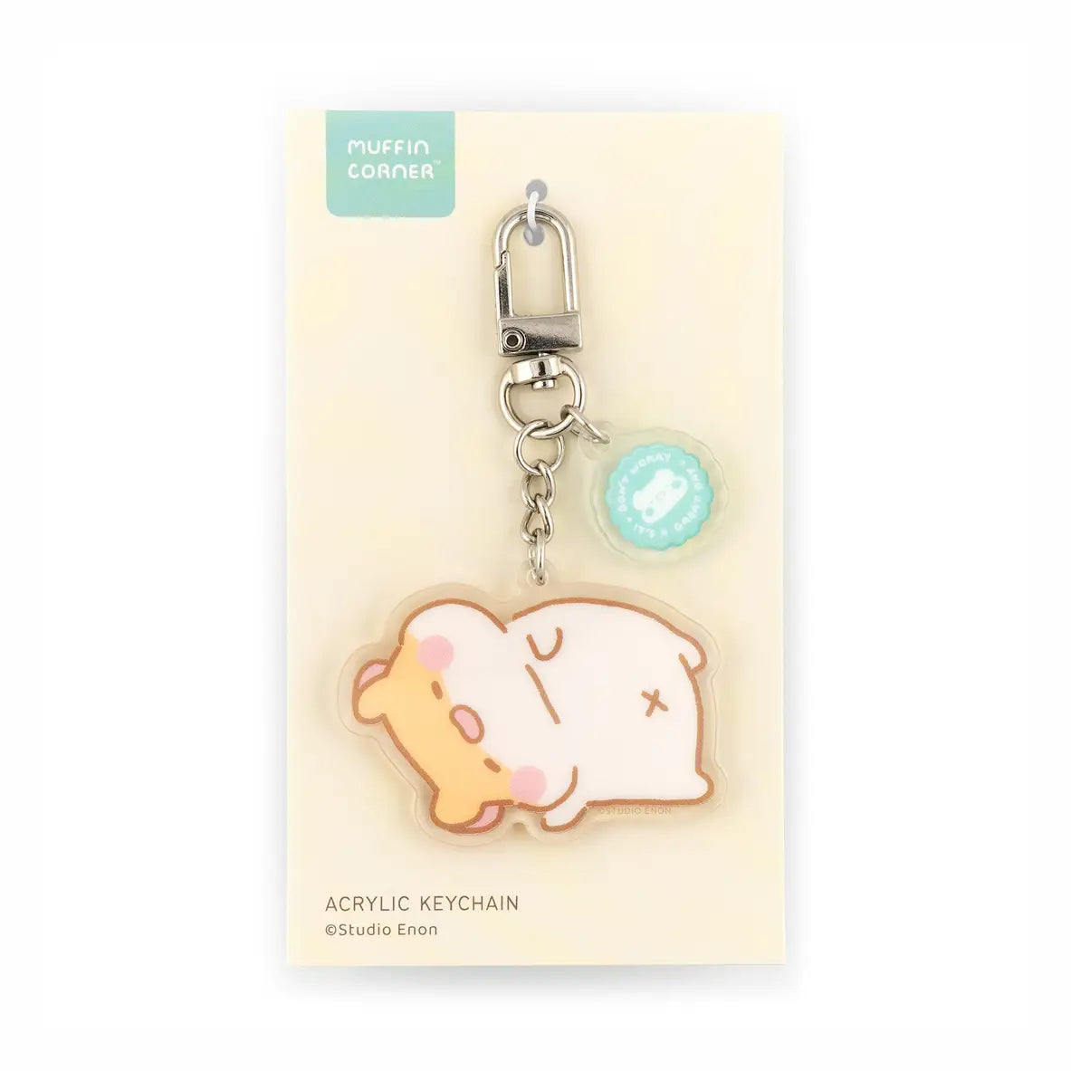 Stay Lazy with Muffinmaru. This is also a matching keychain with Muffin Corner's CASETiFY collection.
Details:
Approximate Dimensions: 2.25" x 3.5" (5.5cm x 9cm)
Material: Acrylic
Double-sided
Comes with 1 Keychain