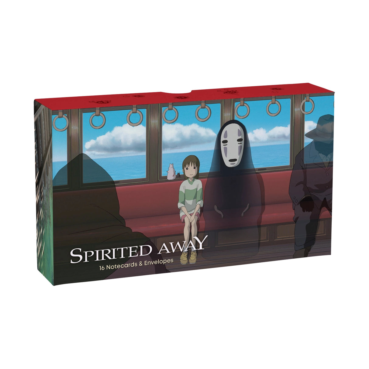 Connect with loved ones near and far with these notecards featuring film stills from Spirited Away, Studio Ghibli's award-winning film about a young girl's journey through the spirit realm.
Includes 16 folded cards with full-color artwork (8 designs, repeating twice) and 16 envelopes in a lovely gift box with a pull-off lid.
Pair this boxed set with other themed merchandise, including Spirited Away Journal, Spirited Away Sketchbook, Studio Ghibli 100 Collectible Postcards volumes 1 and 2, and more, to cr