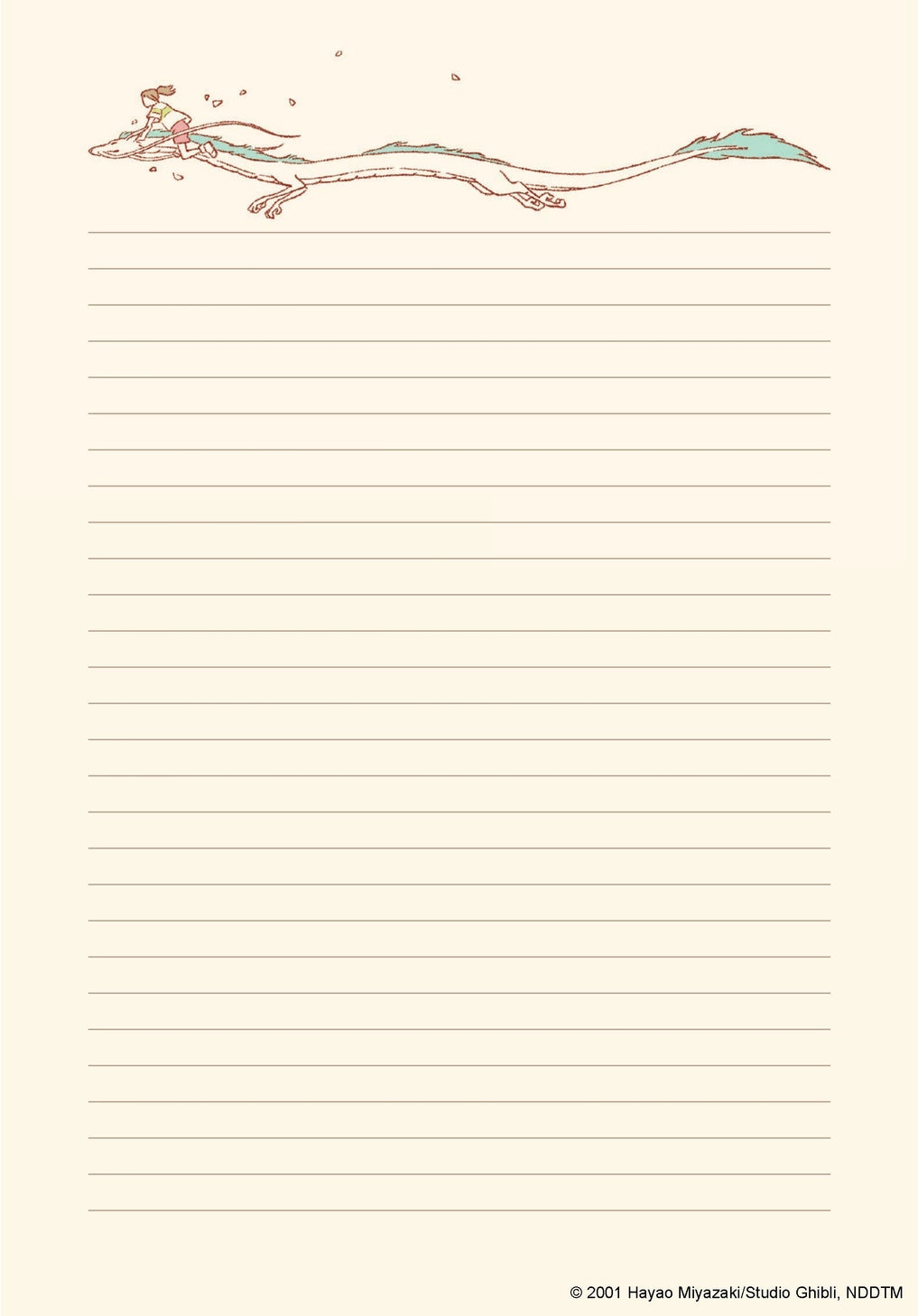 Add a touch of magic and whimsy to your correspondence with this stationery set featuring beloved characters from Spirited Away, Studio Ghibli’s award-winning film about a young girl’s journey through the spirit realm.
This set includes 30 letter-writing sheets (6 unique designs) featuring iconic characters and scenes from the film, 30 coordinating envelopes, plus 70 stickers.