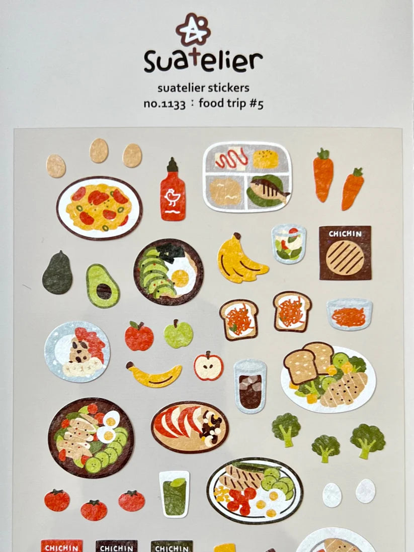 Bring delicious charm to your journal, planner, or happy mail with the Food Trip #5 sticker sheet from Suatelier. Packed with adorable food illustrations and cozy snack‑time moments, this sheet captures the joy of eating well and savoring the little things. Known for their soft colors and playful aesthetic, Suatelier stickers add an instant dose of warmth and whimsy wherever you place them.
Package measures approx. 8" x 3.5"
Includes 1 sticker sheet