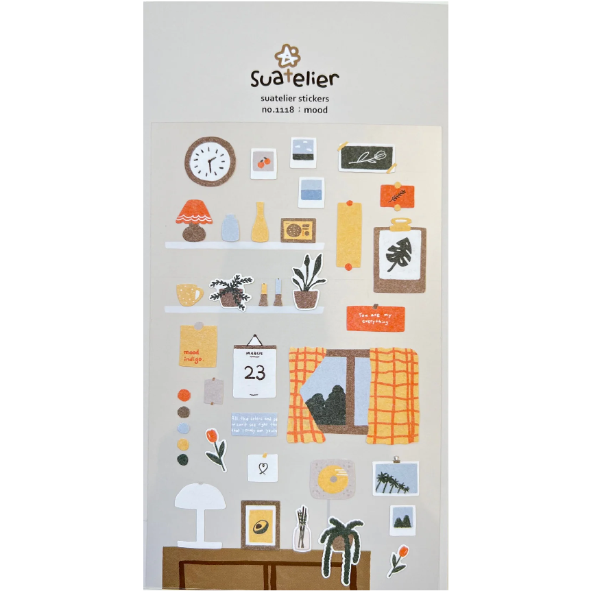 Bring a touch of charm and personality to your planners, journals, and creative projects with the Suatelier “Mood” Sticker Sheet. Known for their soft colors and playful aesthetic, Suatelier stickers add an instant dose of warmth and whimsy wherever you place them.
This sheet features a curated mix of cozy, expressive icons—perfect for capturing everyday feelings, decorating your diary, or adding a sweet accent to letters and gifts. Their matte finish and gentle tones make them easy to pair with any statio
