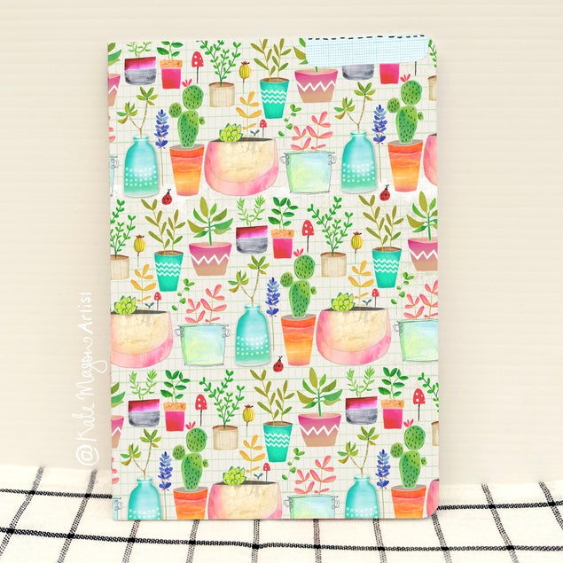 Cuaderno de suculentas en macetas A6