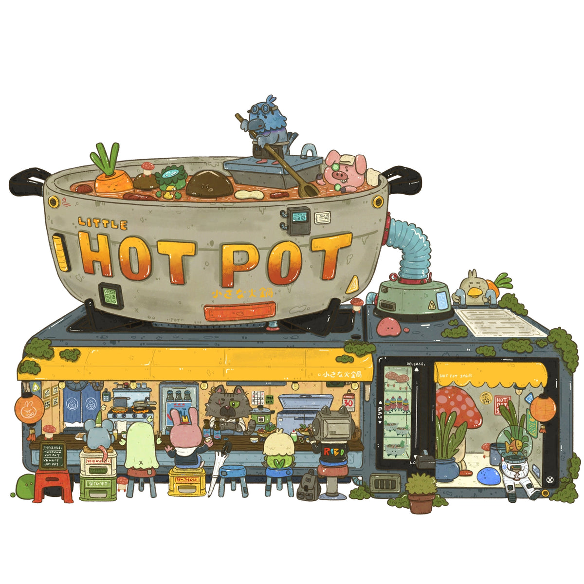 Sushiboiiiyy - Hot Pot Store Vinyl Sticker
Die cut stickers are roughly 3x3" and are laminated with a Matte finish.