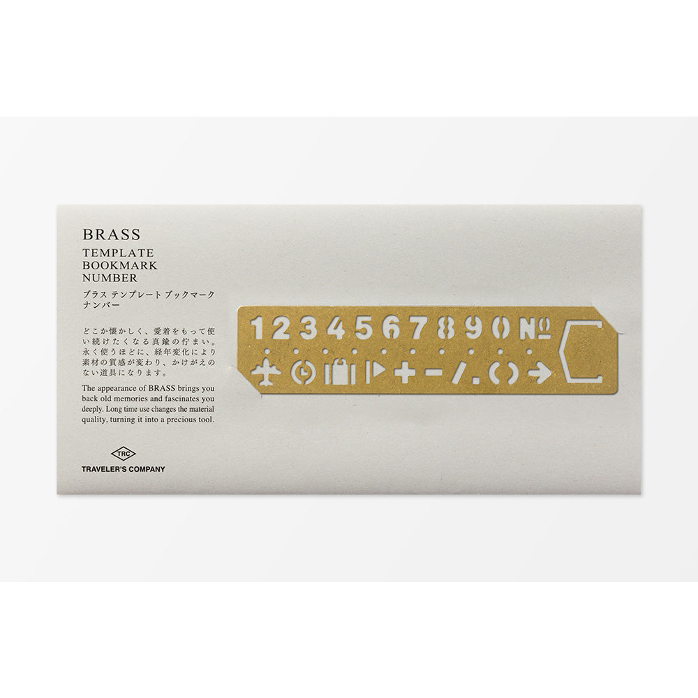 TRAVELER'S COMPANY Brass Template Bookmark Number