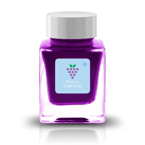 Inspired by the cool delight of shaved ice on a hot summer day, this series captures the sparkle and sweetness of your favorite treats. Soft Ice and Flake Ice embody the glistening texture of ice itself—clear bases filled with holographic and silver shimmer. The remaining nine inks take their cue from beloved flavors like strawberry, melon, and Ramune, bursting with vivid, cheerful color. Bright, refreshing, and full of life, these inks are sure to bring a splash of summer joy to your writing.