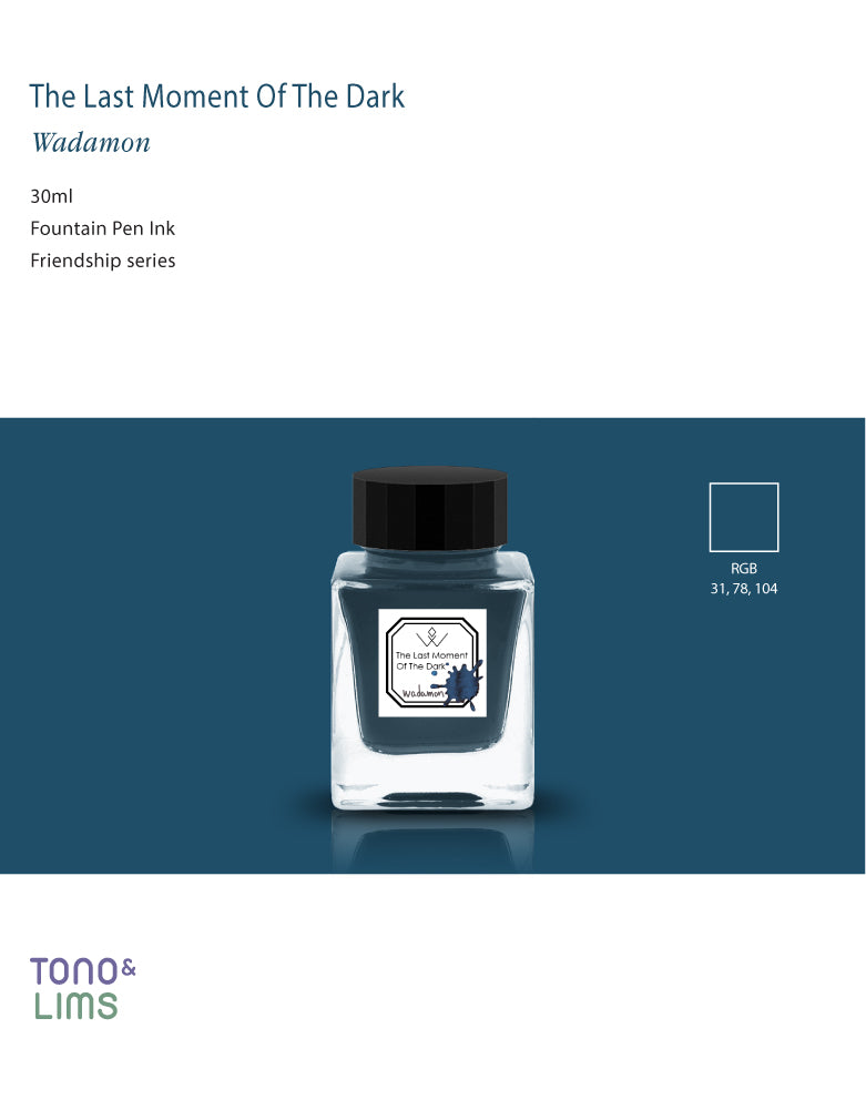TONO & LIMS Friendship
The Last Moment of the Dark Ink
Tono & Lims Friendship Line Fountain Pen Ink Collection where every ink in the Friendship Line embodies the power of friendship through beautifully crafted colors that flow effortlessly on the page. Add a personal touch to your work with a variety of hues that are as diverse and special as the friendships we cherish.
30ml