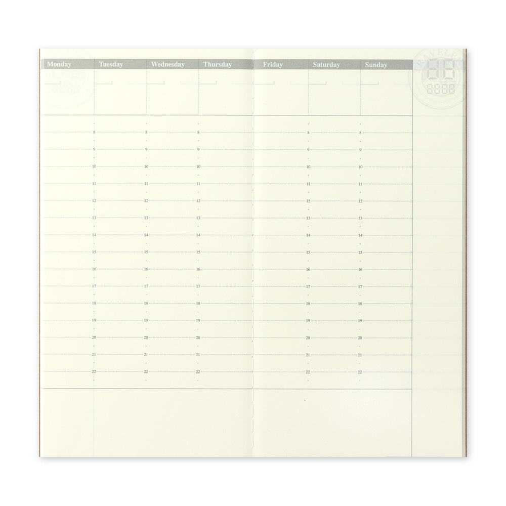 Cuaderno del VIAJERO 018 Libreta semanal vertical (tamaño normal)