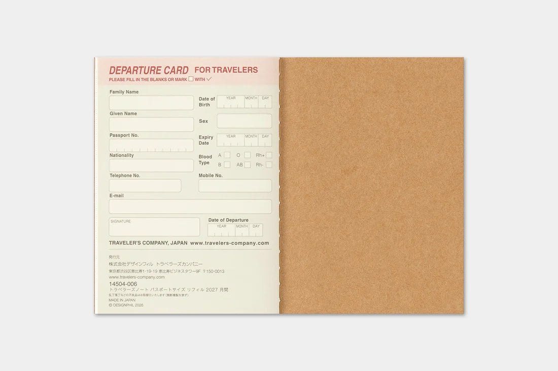 TRAVELER'S notebook 2027 Monthly Diary (Passport Size)
Welcome the upcoming year in high spirits with TRAVELER'S notebook 2027 Diary lineup where each notebook becomes unique by adding your personal flare!