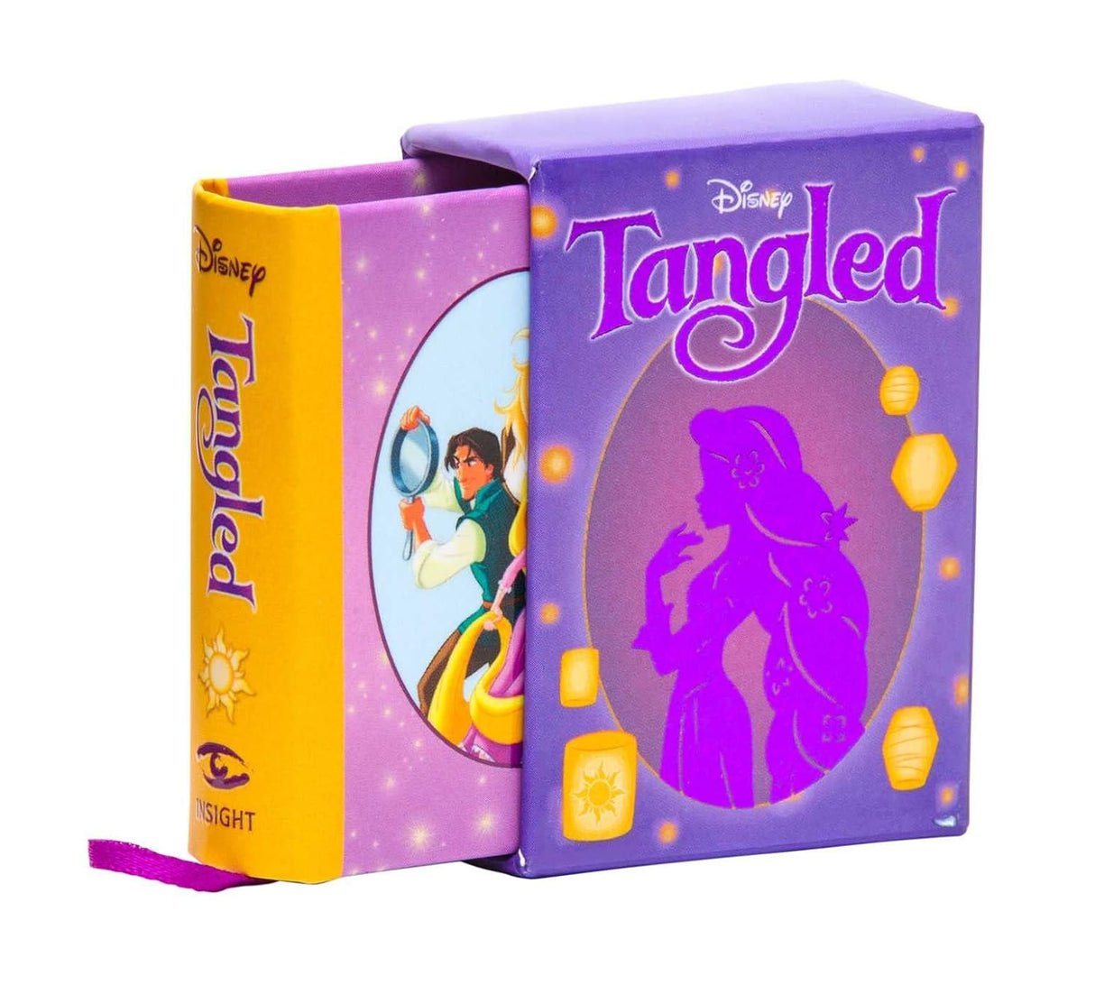 One of Disney’s modern animated classics, Tangled instantly charmed audiences with its lovable characters, beautiful music, and gorgeous animation, and new telling of the classic fairy tale, Rapunzel. Now, fans can keep the beloved fairy tale close to their hearts with this pocket-size storybook retelling of the iconic film, illustrated with art and imagery pulled straight from the screen.
Part of Insight Editions’ ongoing series of miniature storybooks based on popular Disney films, this tiny book is a un