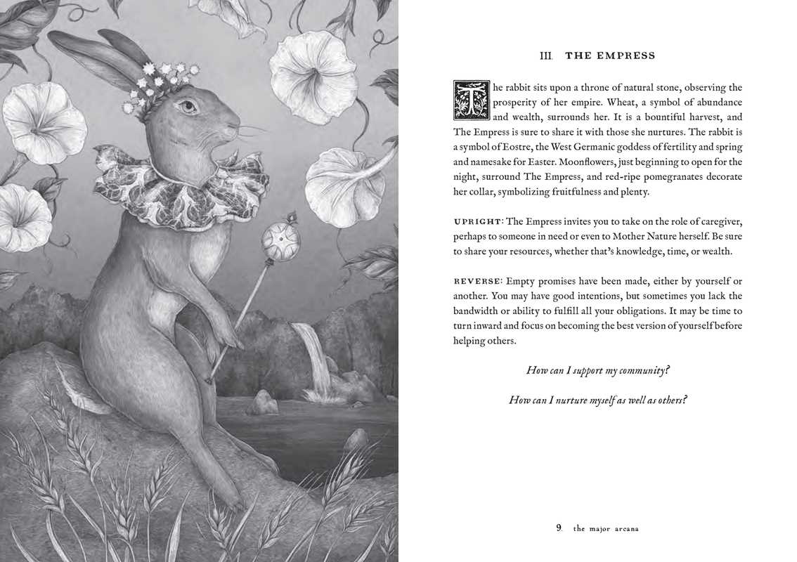 From New York Times bestselling illustrator Jessica Roux comes a tarot deck and guidebook to accompany her beloved Woodland Wardens Oracle. Enter Roux’s enchanted world and deepen your relationship to the Wardens, all within the timeless framework of the Rider-Waite-Smith tarot.
The Tarot of the Woodland Wardens elegantly captures the magic of flora and fauna through the major and minor arcana.