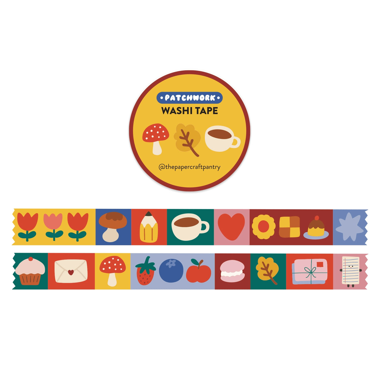 The Paper + Craft Pantry Washi Tape - Patchwork
This roll of washi tape features a cozy patchwork pattern. Perfect for journaling or adding to your planner!
