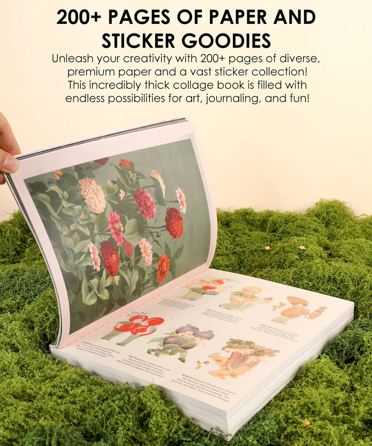 Immerse yourself in an artistic realm where nature and enchantment intertwine with this luxuriously thick collage book! Featuring curated artworks from 22 master artists across 200+ pages of diverse premium papers, we invite you on a captivating journey themed "The Botanical Muse" – unlocking infinite possibilities for art, journaling, and timeless creative delight!
We've divided this collage book into five captivating sections:
* The Ethereal Gate
* The Flora's Tapestry
* Beneath the Boughs
* The