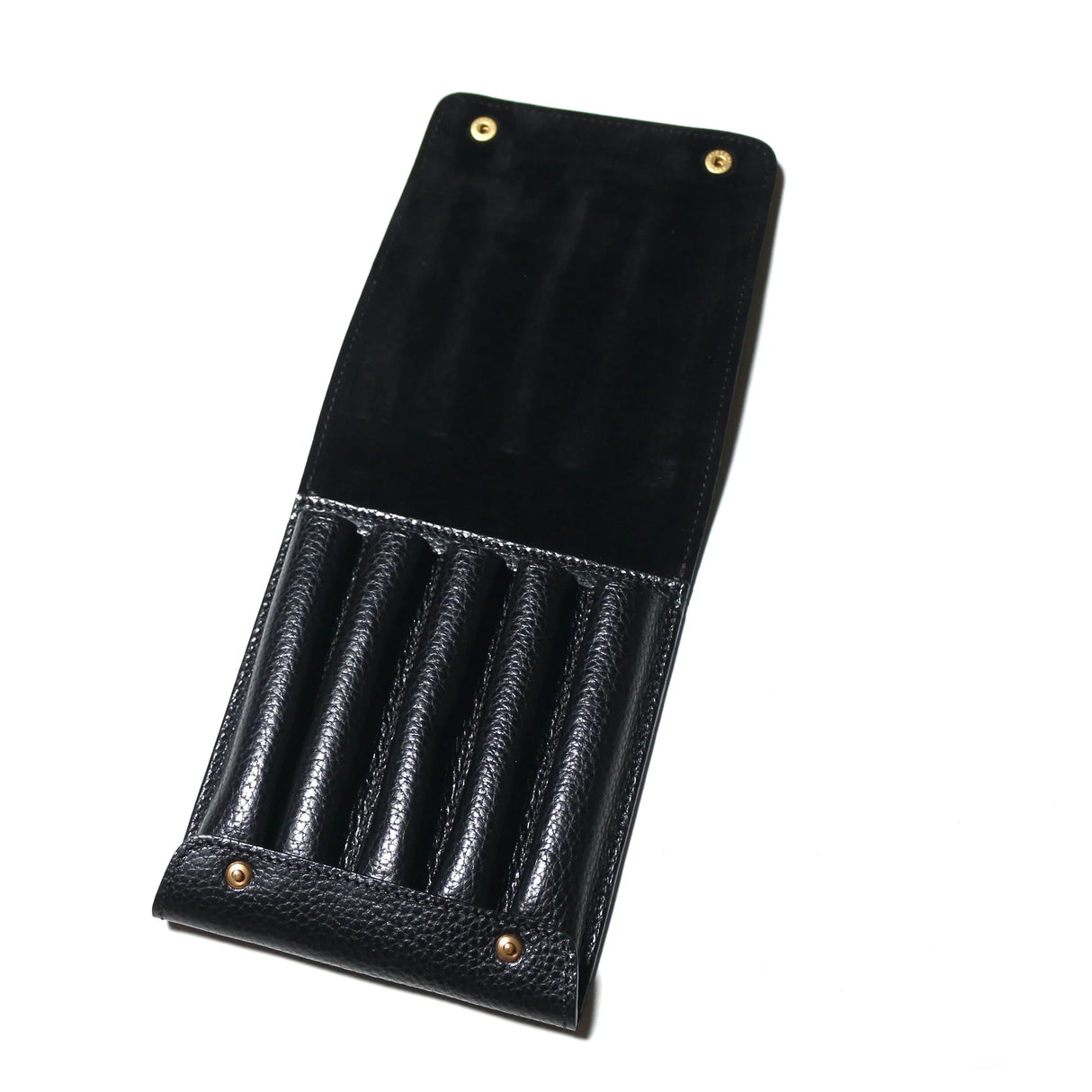 This case for fountain pens can hold five pens individually.
Lined with pig suede for a luxurious look and feel, your precious pens will be well protected and carried.
The buttons are original, made of solid brass and stamped with T.S.L.
SIZE : L13cm × H15cm
COLOR : Camel / Brown / Black
MATERIAL : Cow leather
Leather Products:
The leather used in this product is natural leather.
We do not use scratches that lead to tears or rips, but we use scratches and wrinkles that are originally