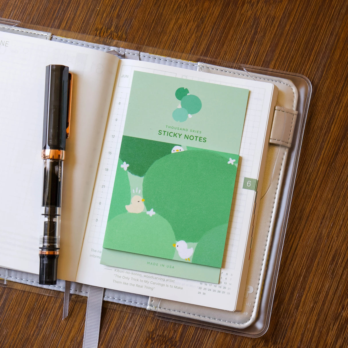 Full color sticky notes featuring a few ducks lounging in green pads
3x3 inches
25 sheets
Printed with 3M