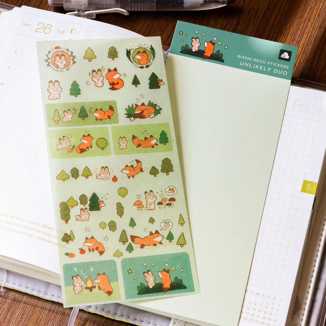 Cute decorative stickers for your journal and stationery collection!
Sticker Sheet: 6 x 3 inches
Sticker Sheet Package: 7 x 3 inches