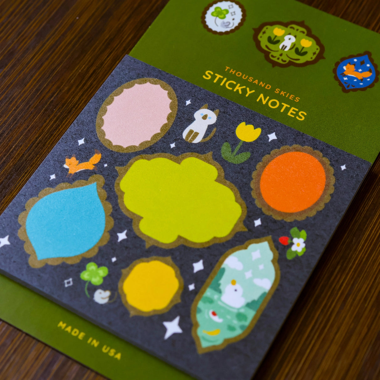 Full color sticky notes featuring one of Thousand Skies' known designs, retro frames!
3x3 inches
25 sheets
Printed with 3M
