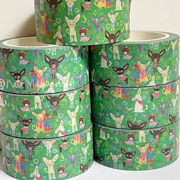 Cinta washi con forma de perrito
