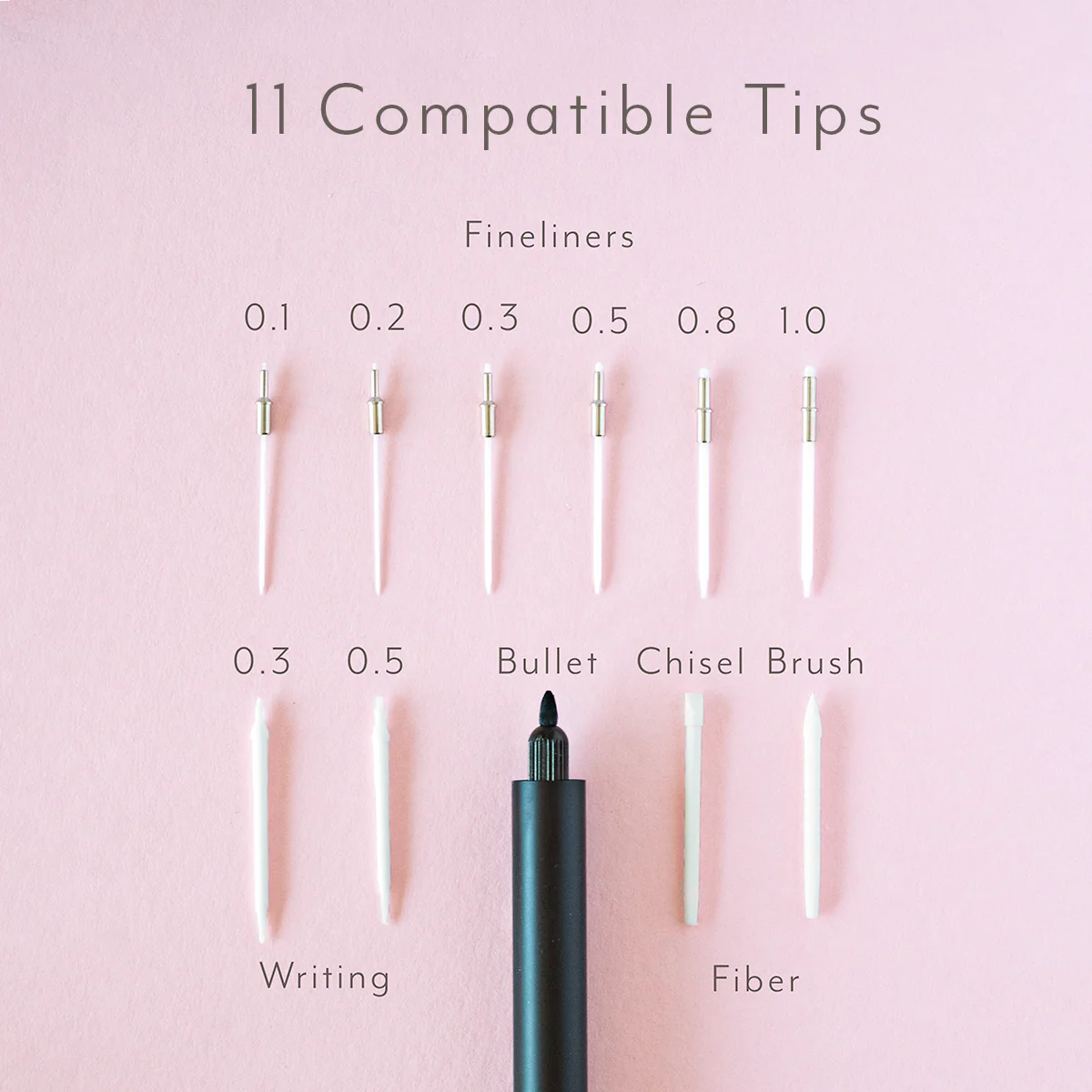 A Mini Pen for Your Big Ideas
The Lumos Mini is a beautiful and infinitely refillable fineliner, writing, and brush pen, including 9 professional artist's tips and 2 writing tips, all in a compact, pocket-friendly package.