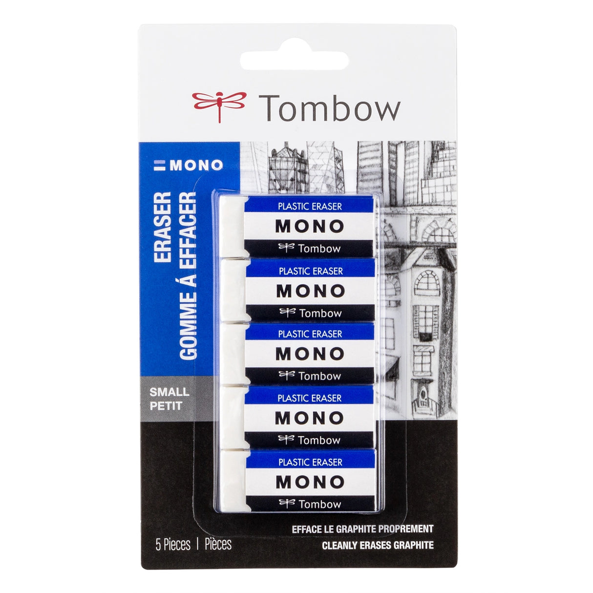 Soft plastic eraser removes marks cleanly with little pressure and no paper damage. Great for school or art. The eraser’s protective paper sleeve features rounded corners to prevent damage to the eraser during use.
5-Pack