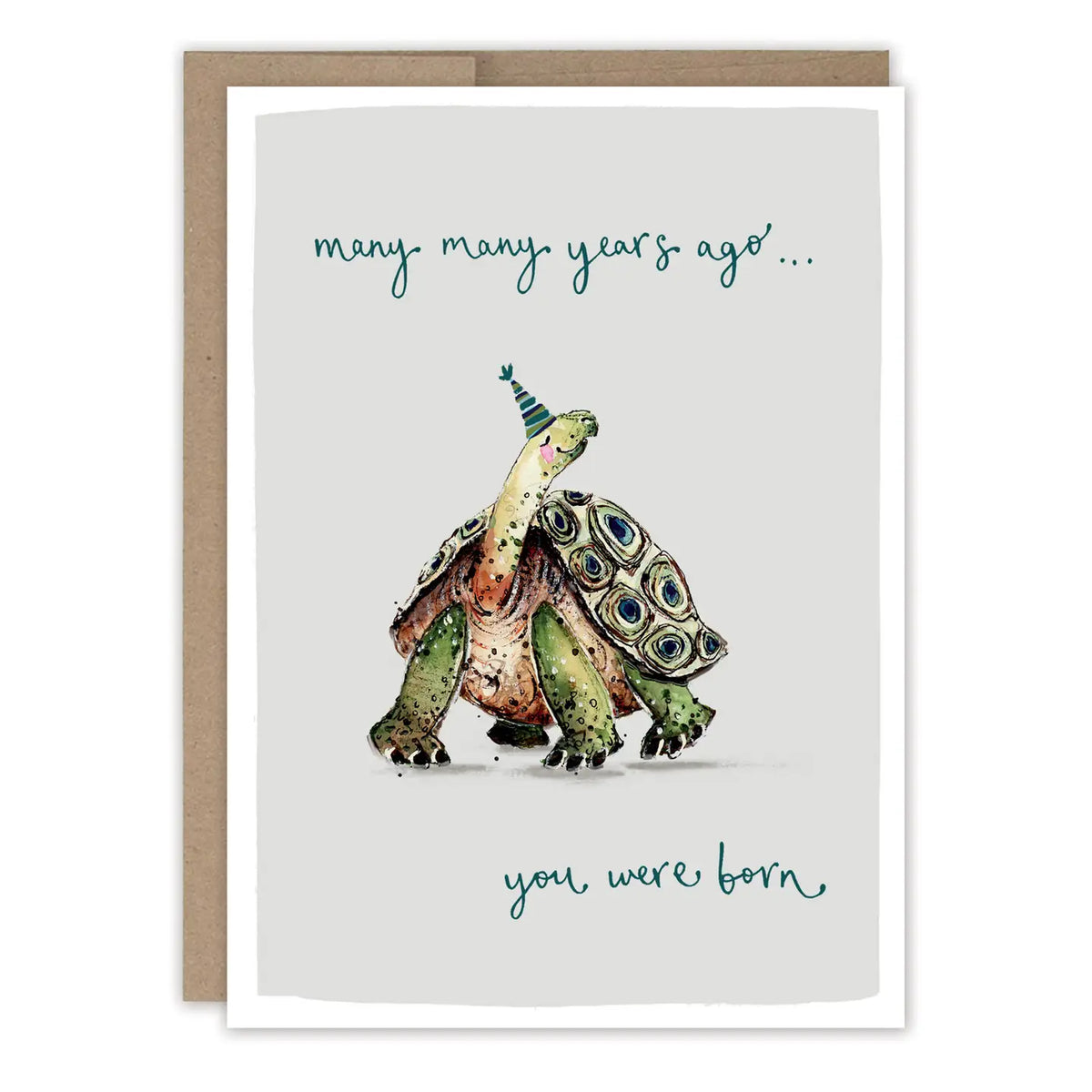 Tortoise Birthday Card
Inside verse: Hope your birthday is one for the ages!
• Size: A6, 4.6" x 6.4"
• Illustrated by Louise Mulgrew
• Paired with a Kraft envelope
• Printed in the USA on high-quality recycled post-consumer waste paper
About The Artist: Working with gouache and watercolor, Louise designs in her tiny studio in Brighton, England, inspired by her love of all animals, and passion for the natural world. Louise was named 2023 Artist of the Year by the USA Greeting Card Association.