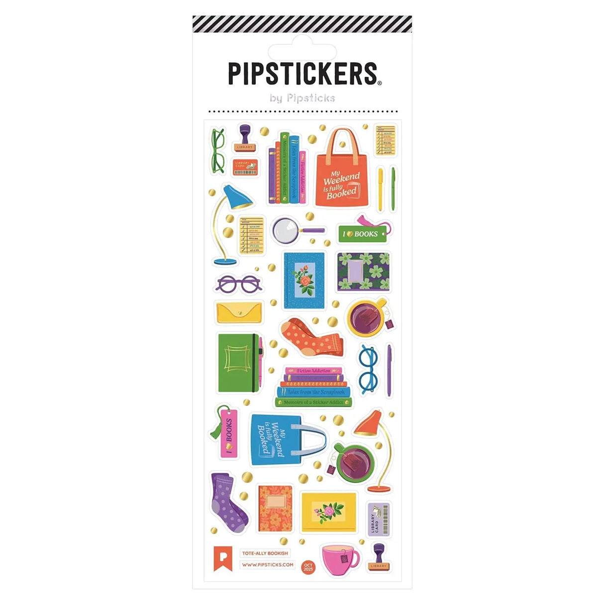 PipStickers are the PERFECT gift for the sticker lover in your life - even if it's you! These unique PVC designs with gold foil accents come on a clear backing and cannot be found anywhere else.
Includes one 3" x 7" sheet of Tote-ally Bookish PipStickers and includes the Pipsticks manifesto.