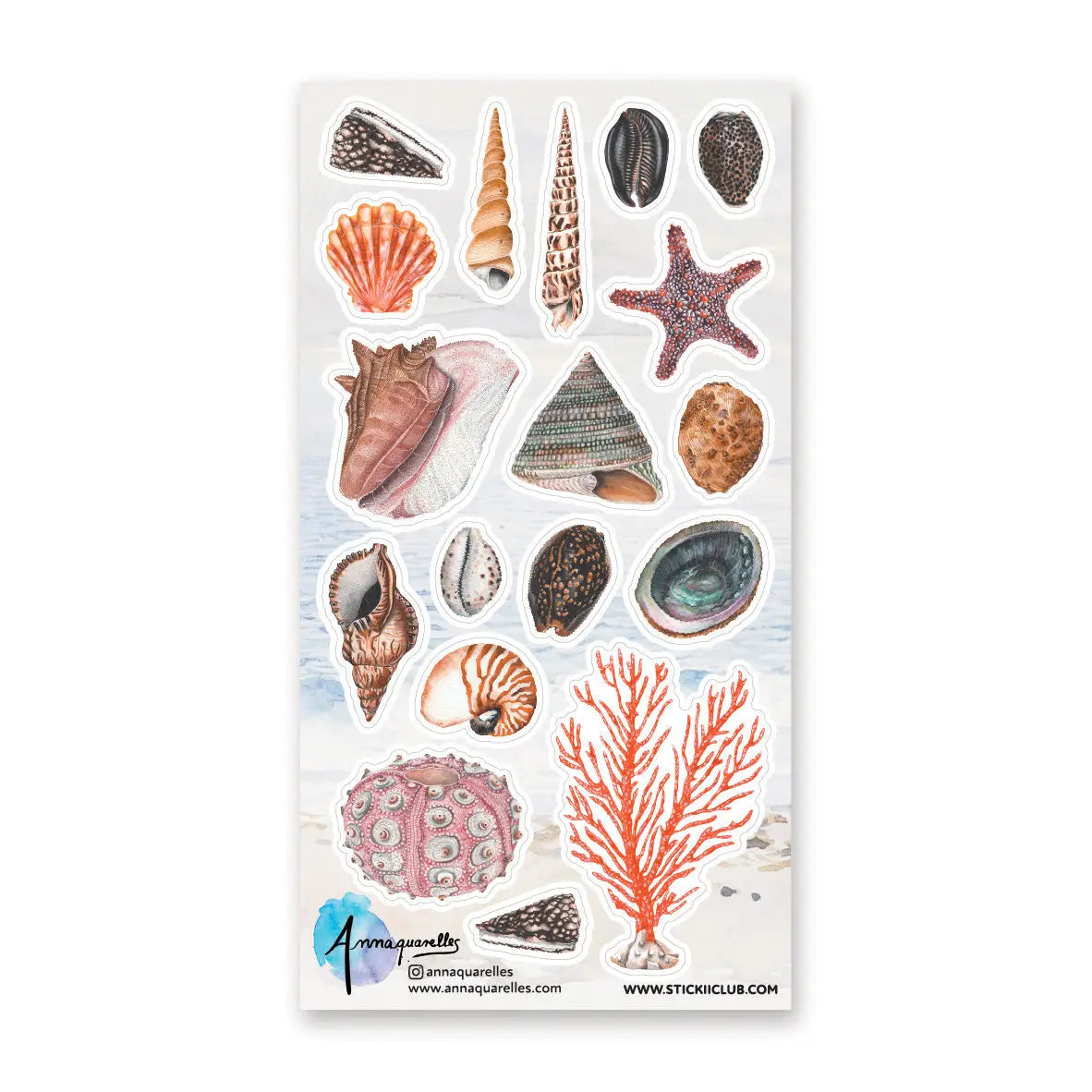 🐚🌊 Drift ashore into @annaquarelles’s beautiful collection of seaside treasures. Delicate seashells, branching coral, a rosy sea urchin, and a sparkling starfish come together like keepsakes gathered from a walk along the coast. Painted with soft watercolor detail and full of natural ocean charm, this sheet will bring a splash of coastal magic to your pages.
Art by: @annaquarelles
