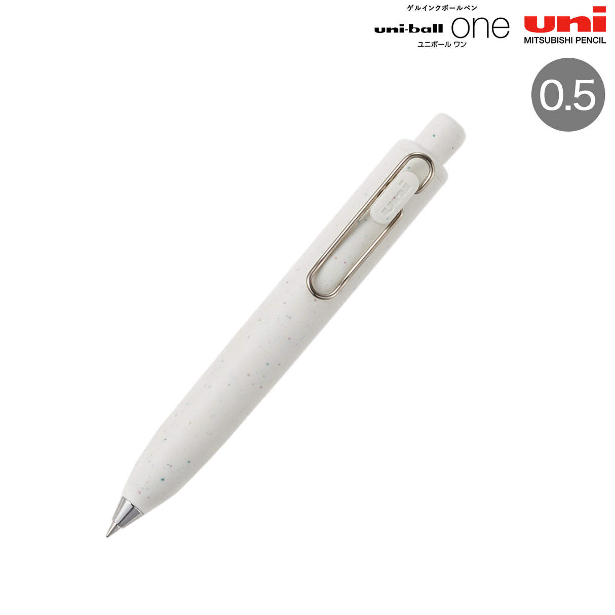 Bolígrafo de gel Uni-ball One P de 0,5 mm con punta de color té blanco