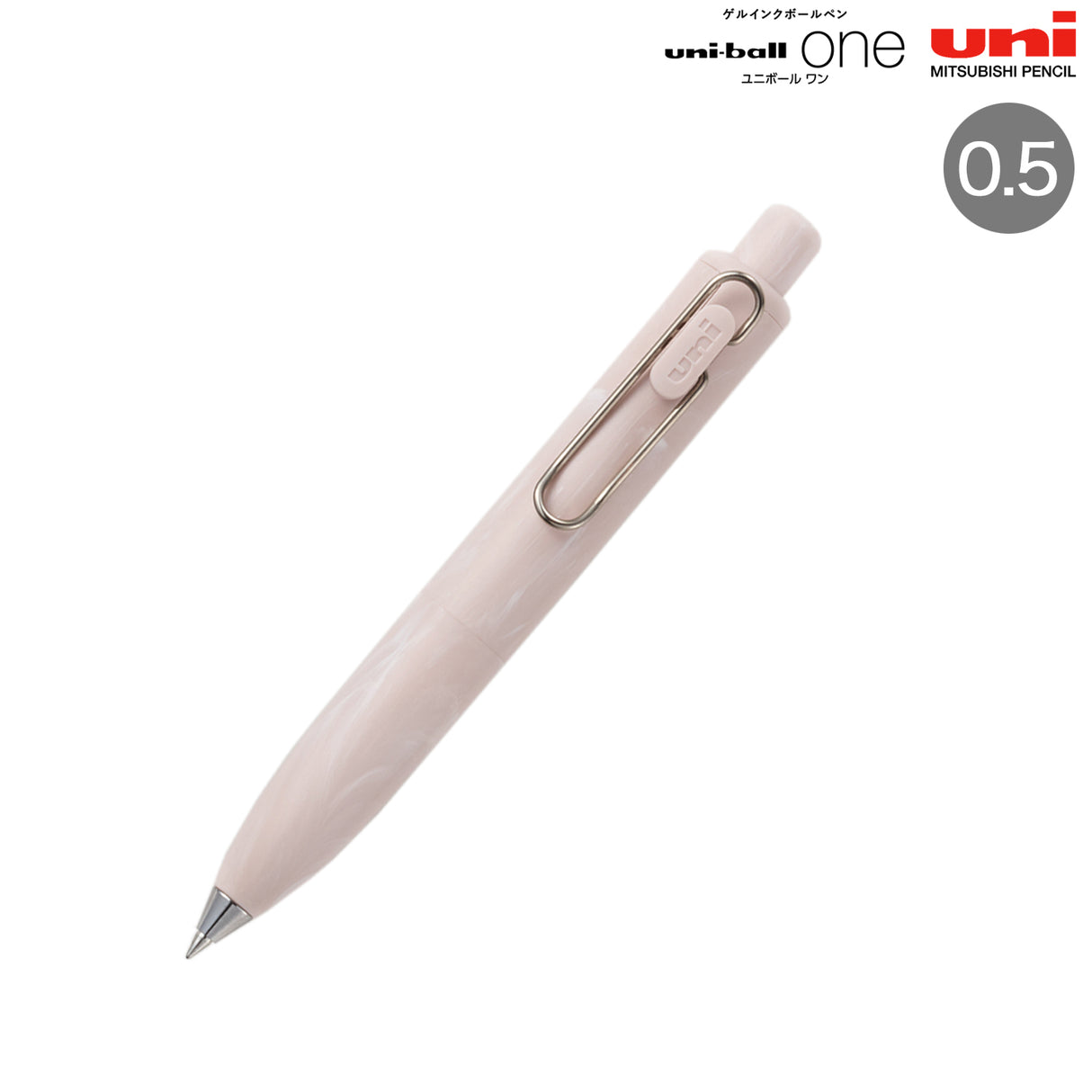 Bolígrafo de gel Uni-ball One P de 0,5 mm, diseño de peonía de mármol
