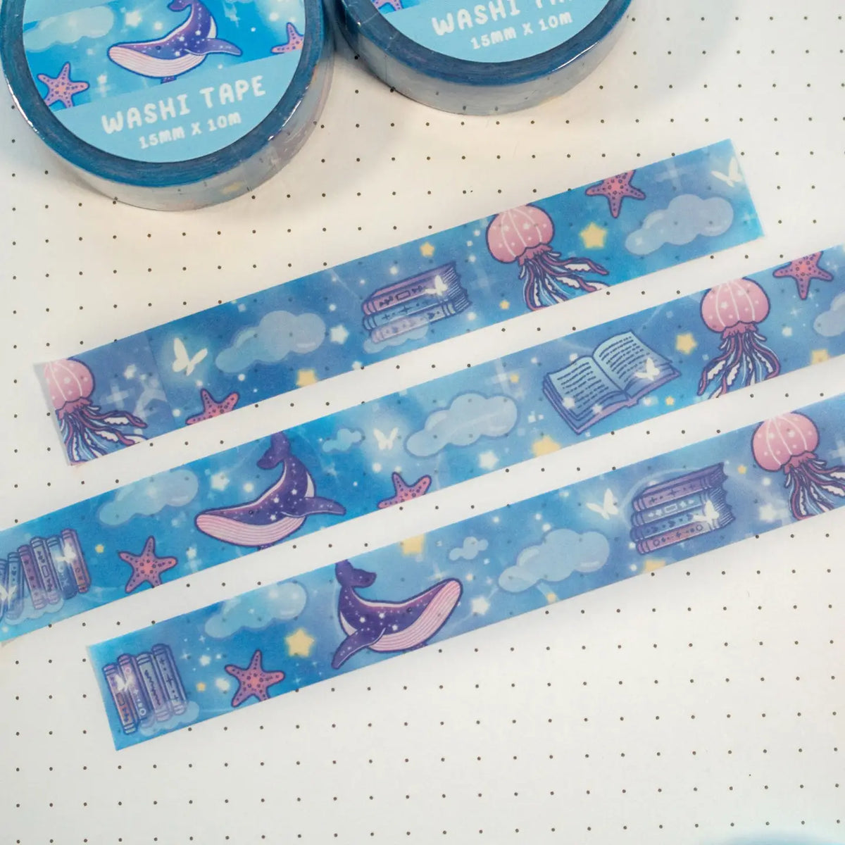 Unicorn Eclipse - Reading Room Washi Tape
1 roll: 15mm x 10m
Made of eco-friendly adhesive paper materials
Easily removable with no residue
✧Notes✧ Please note that color on images may vary from monitor to monitor due to photographing, lighting and screen settings. Minor errors may be possible as these stickers are handmade.