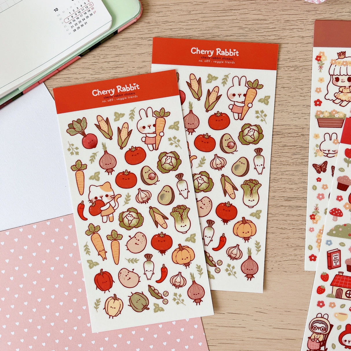 Cherry Rabbit Veggie Friends Sticker Sheet