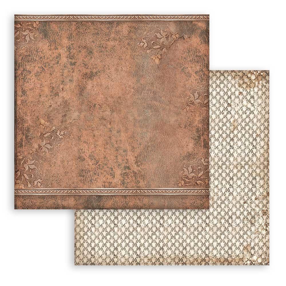 Bloc de papel con fondo de biblioteca vintage, 12" x 12"