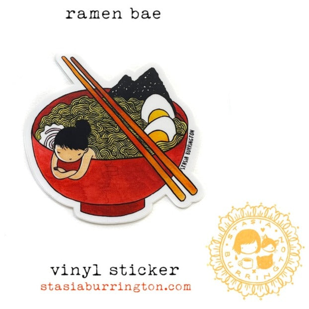 Ramen Bae Vinyl Sticker Stasia Burrington Illustration