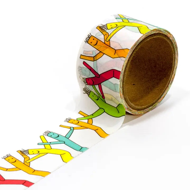 Extra wide Wacky Waving Inflatable Arm Flailing Tube Man washi tape!
Each roll is 30mm X 5m
Acid-free
Original Smarty Pants design
Individually shrink wrapped
Kraft label on top displays pattern of tape
White label on bottom with product information
