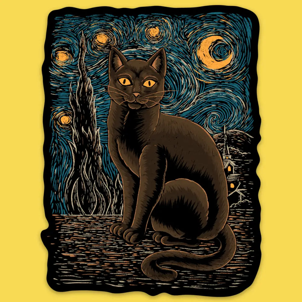 Wicked Clothes - Starry Cat Vinyl Sticker
• Durable & weatherproof
• Made of thick vinyl which protects from scratching, rain & sunlight
• Size: 3" x 4" inches